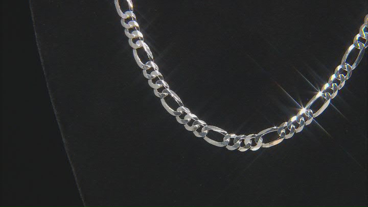 Sterling Silver 6mm Figaro 22 Inch Chain Video Thumbnail