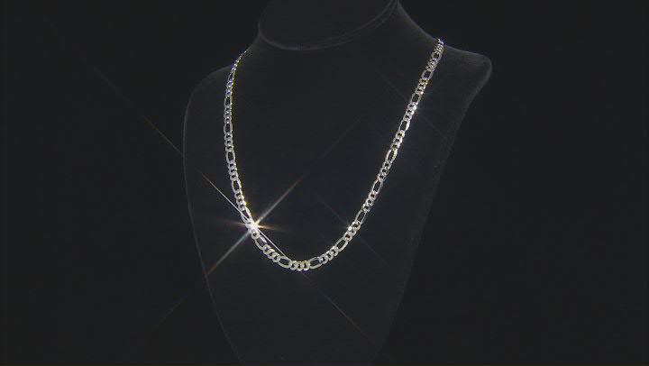 Sterling Silver 6mm Figaro 22 Inch Chain Video Thumbnail