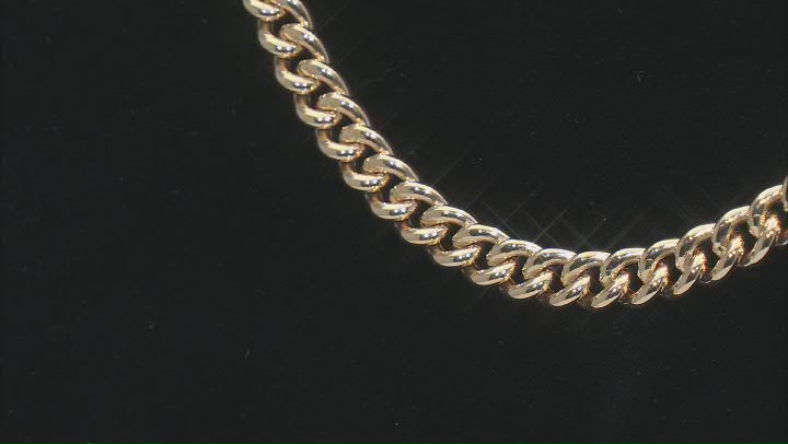 14k Yellow Gold & Rhodium Over 14k Yellow Gold 6mm Curb 18 Inch Chain Video Thumbnail