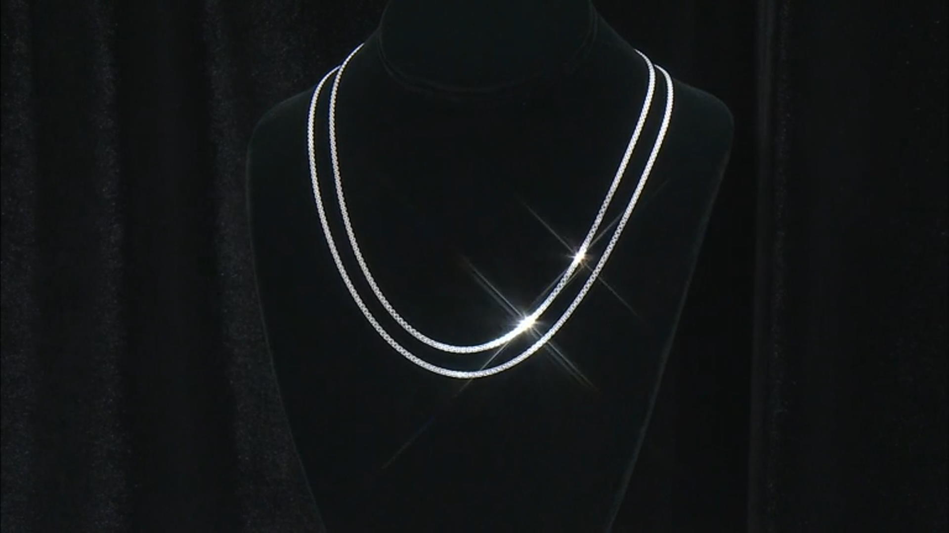 Sterling Silver 2mm Bismark 18 & 20" Chain Set of 2 Video Thumbnail