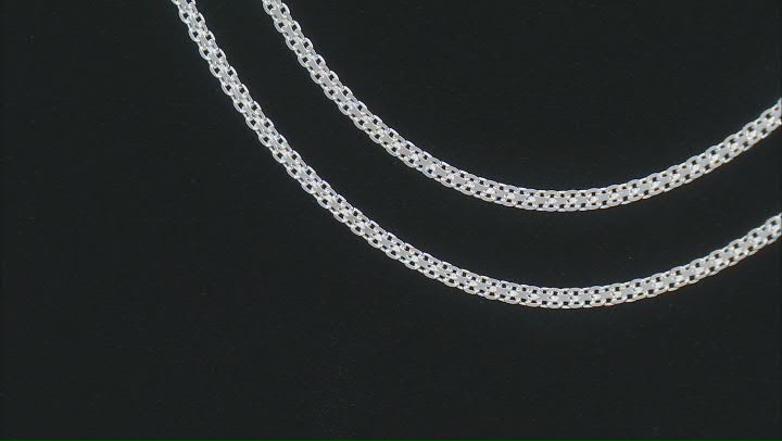 Sterling Silver 2mm Bismark 18 & 20" Chain Set of 2 Video Thumbnail