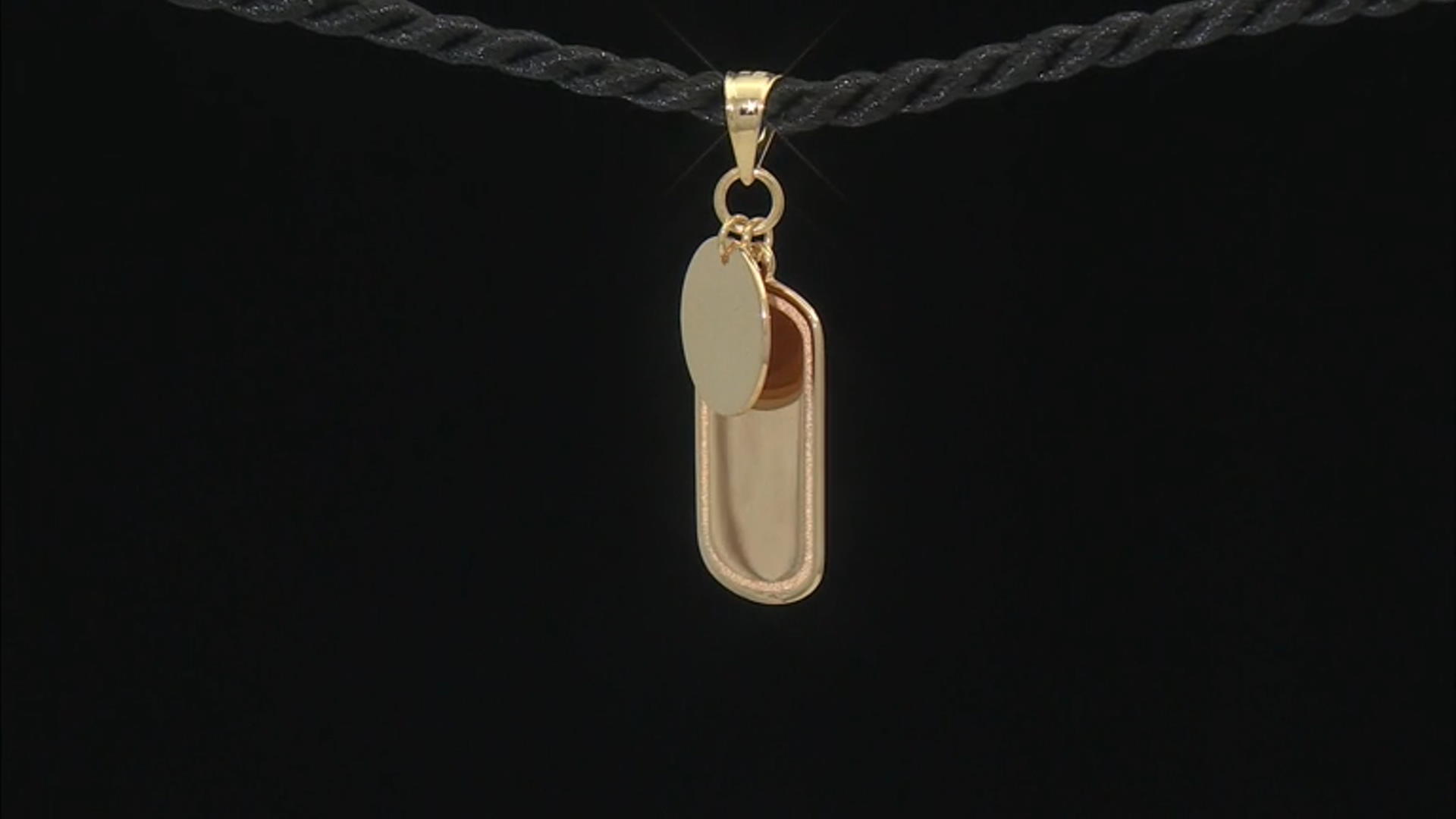 14k Yellow Gold Tag Pendant With Disc Charm Video Thumbnail