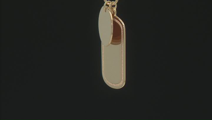 14k Yellow Gold Tag Pendant With Disc Charm Video Thumbnail