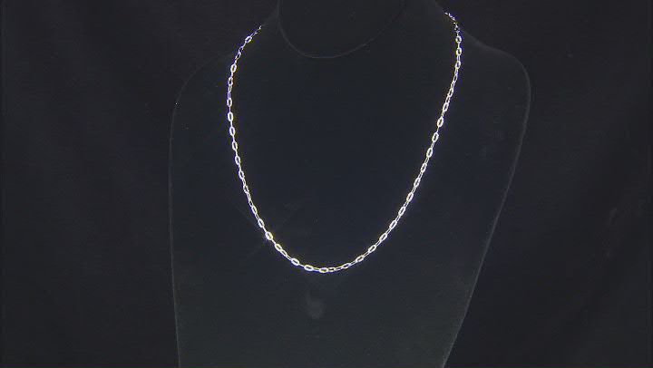 Sterling Silver 3mm Diamond-Cut Sunburst Oval Link 18 & 20 Inch Chain Set of 2 Video Thumbnail