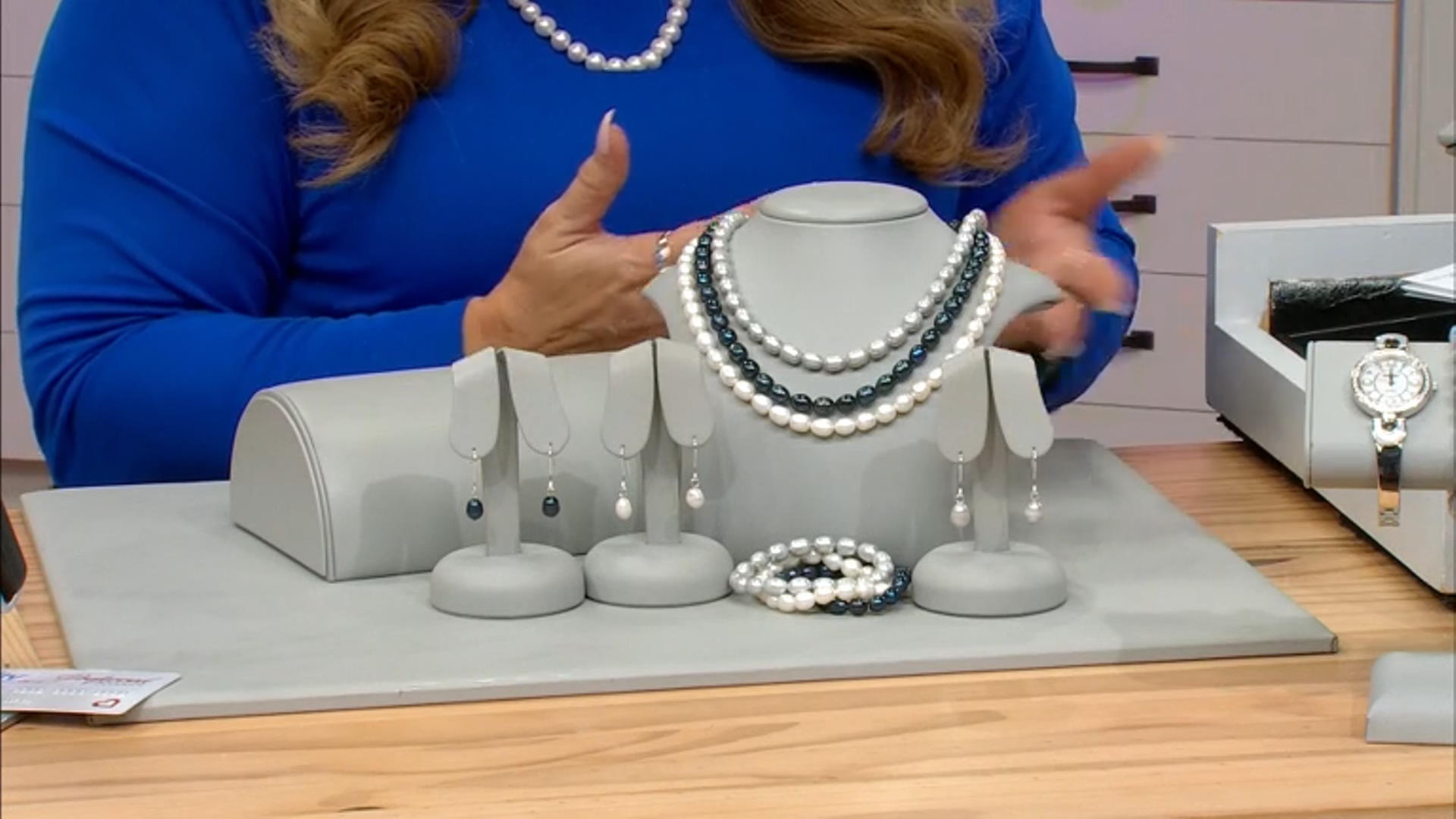 Black Cultured Freshwater Pearl Sterling Silver Necklace, Bracelet, & Earring Set Video Thumbnail