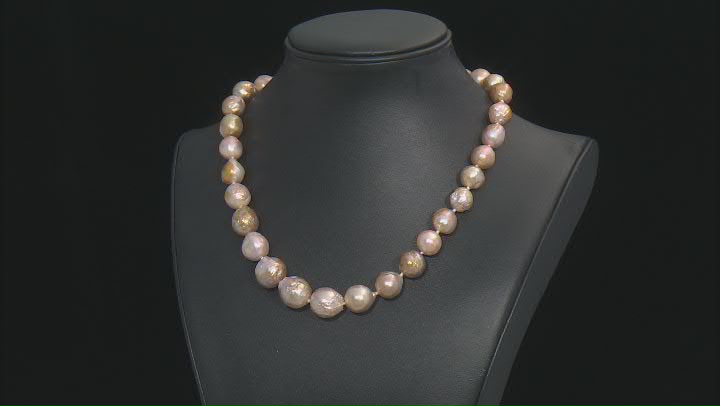 Multi-Color Cultured Freshwater Pearl Rhodium Over Sterling Silver 18 Inch Necklace Video Thumbnail