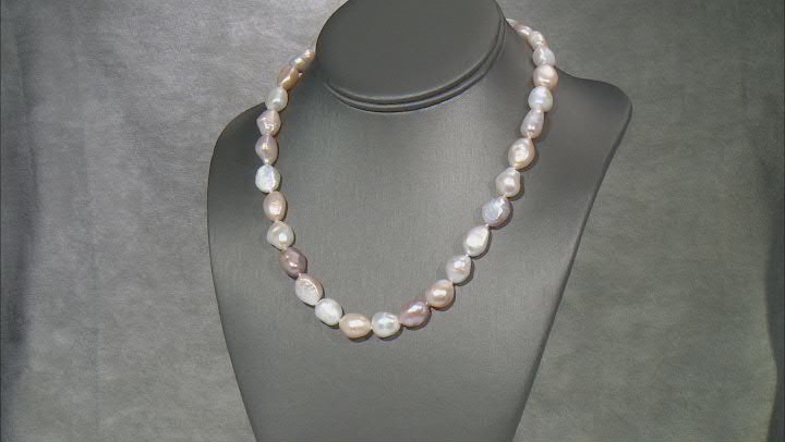 Multi-Color & White Cultured Freshwater Pearl Rhodium Over Sterling Silver 18" Strand Necklace Video Thumbnail