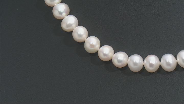 Cultured Freshwater Pearl with White Diamond Accents Rhodium Over Sterling Silver 18 Inch Necklace Video Thumbnail