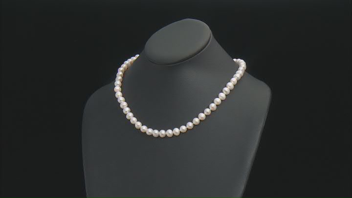 Cultured Freshwater Pearl with White Diamond Accents Rhodium Over Sterling Silver 18 Inch Necklace Video Thumbnail