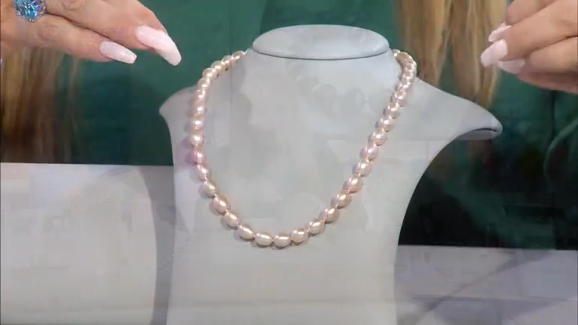 Light Pink Cultured Freshwater Pearl Rhodium Over Sterling Silver 18 Inch Strand Necklace Video Thumbnail