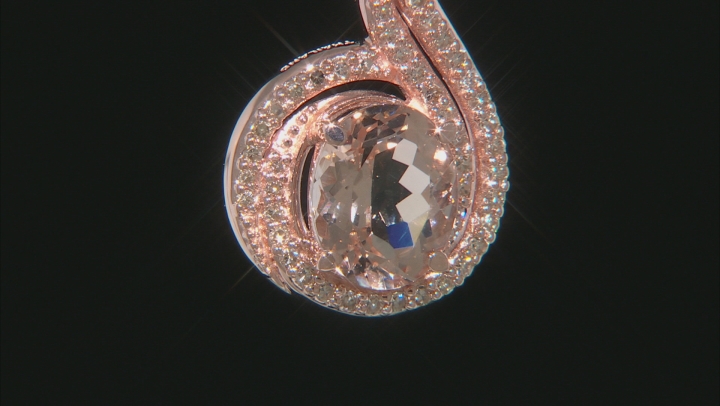 Peach Morganite 10k Rose Gold Pendant with Chain 2.82ctw Video Thumbnail