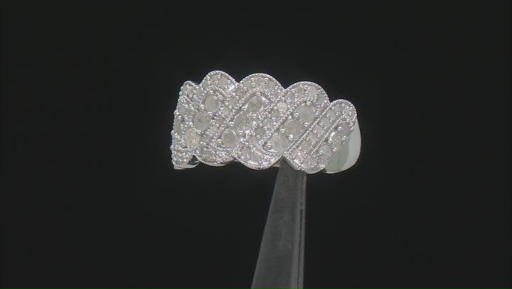White Diamond Rhodium Over Sterling Silver Wide  Band Ring 1.00ctw Video Thumbnail