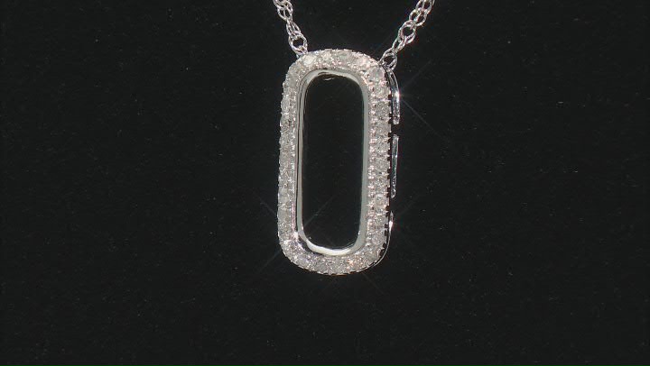 White Diamond Rhodium Over Sterling Silver Slide Pendant With 18" Rope Chain 0.15ctw Video Thumbnail