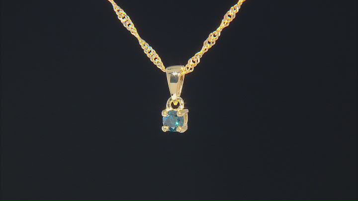 Blue Diamond 18k Yellow Gold Over Sterling Silver Pendant And Earring Jewelry Set 0.50ctw Video Thumbnail