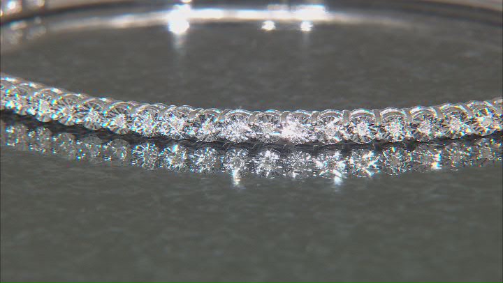 White Diamond Rhodium Over Sterling Silver Bangle Bracelet 0.15ctw Video Thumbnail