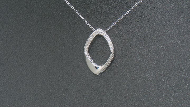 White Diamond Accent Rhodium Over Sterling Silver Slide Pendant With 18" Cable Chain Video Thumbnail