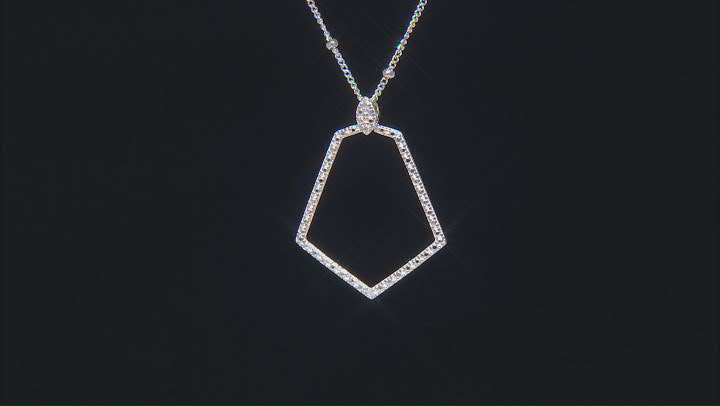 White Diamond Accent Rhodium Over Sterling Silver Drop Pendant With 18" Rolo Chain Video Thumbnail