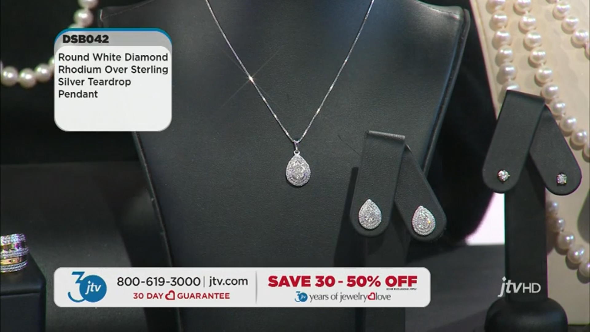White Diamond Rhodium Over Sterling Silver Teardrop Pendant And Earring Jewelry Set 0.20ctw Video Thumbnail