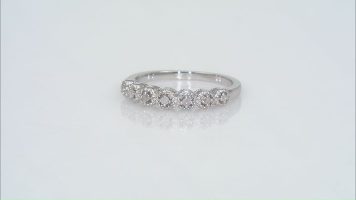 White Diamond Rhodium Over Sterling Silver Band Ring 0.10ctw Video Thumbnail