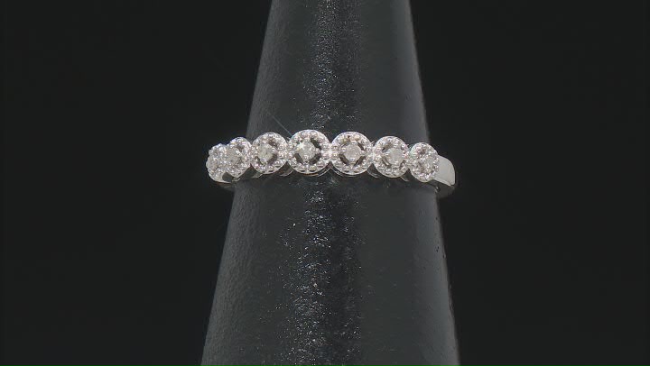 White Diamond Rhodium Over Sterling Silver Band Ring 0.10ctw Video Thumbnail
