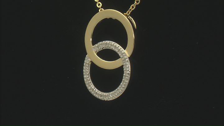 White Diamond Accent 18k Yellow Gold Over Sterling Silver Intertwining Circle Pendant With 18" Chain Video Thumbnail