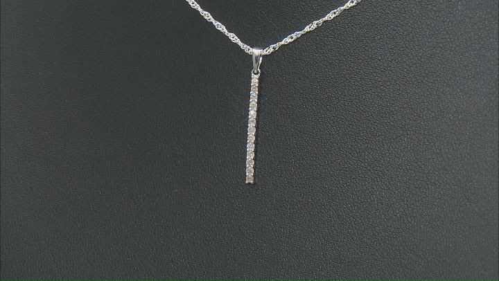 White Diamond Rhodium Over Sterling Silver Pendant With 18" Chain 0.20ctw Video Thumbnail