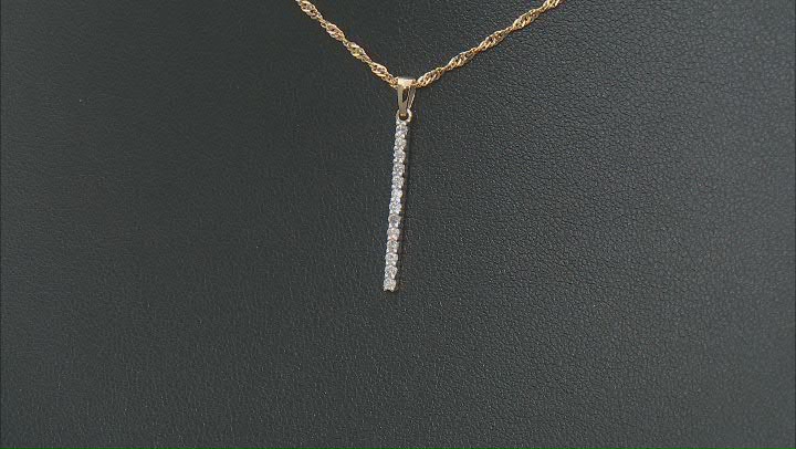 White Diamond 14k Yellow Gold Over Sterling Silver Pendant With 18" Singapore Chain 0.20ctw Video Thumbnail