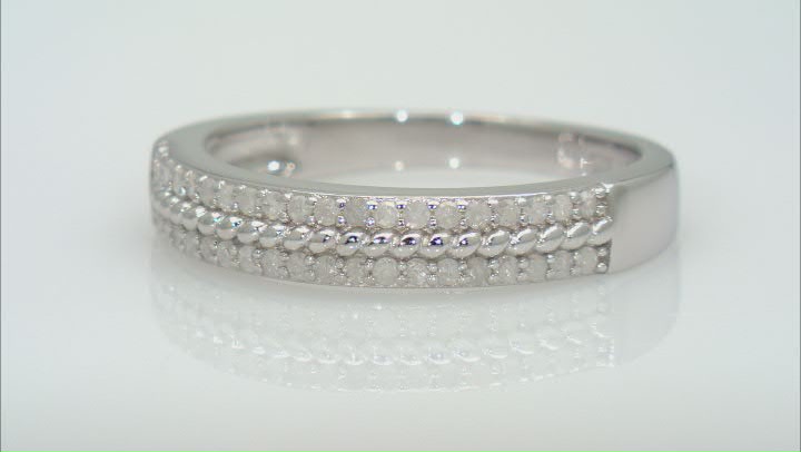 White Diamond Rhodium Over Sterling Silver Band Ring 0.25ctw Video Thumbnail