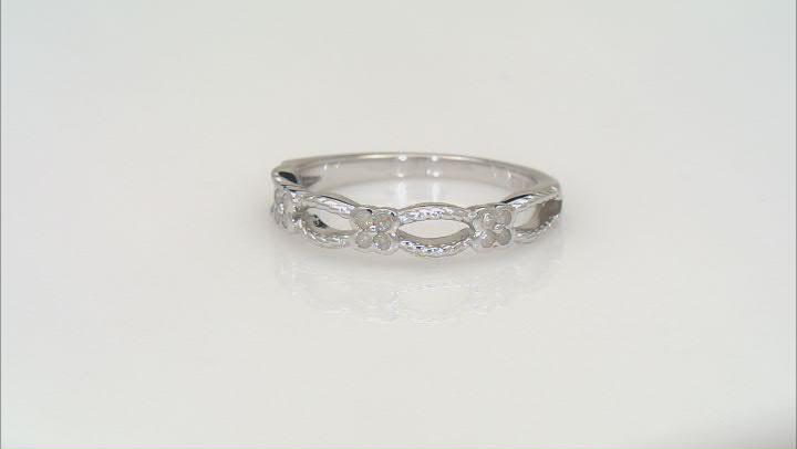 White Diamond Rhodium Over Sterling Silver Band Ring 0.15ctw Video Thumbnail