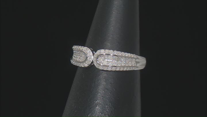 White Diamond Rhodium Over Sterling Silver Band Ring 0.50ctw Video Thumbnail