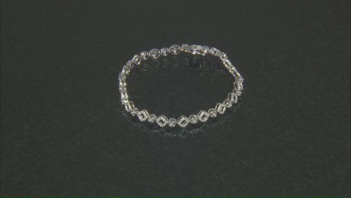 White Diamond Rhodium Over sterling Silver Tennis Bracelet 0.10ctw Video Thumbnail