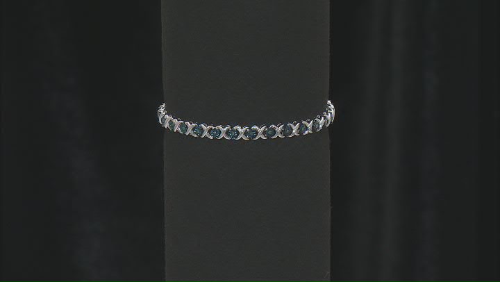 Blue Velvet Diamonds™ Rhodium Over Sterling Silver Tennis Bracelet 0.25ctw Video Thumbnail