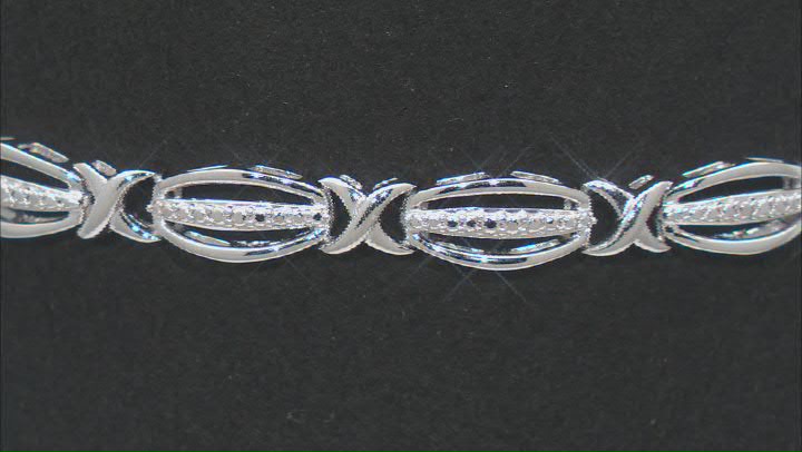 Set Of 2 White Diamond Accent Rhodium Over Sterling Silver Bracelets Video Thumbnail