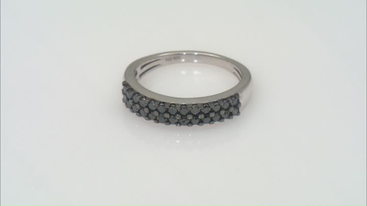 Black Diamond Rhodium Over Sterling Silver Band Ring 0.60ctw Video Thumbnail