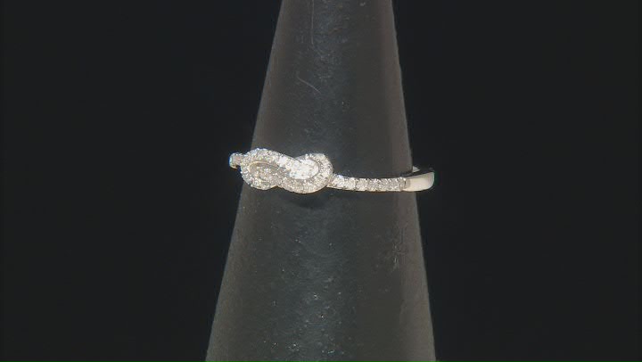 White Diamond Rhodium Over Sterling Silver Knot Ring 0.17ctw Video Thumbnail