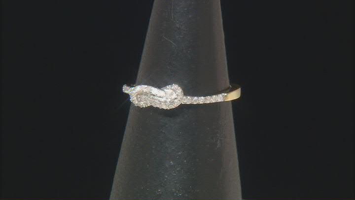 White Diamond 14k Yellow Gold Over Sterling Silver Knot Ring 0.17ctw Video Thumbnail