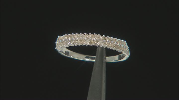 White Diamond Rhodium Over Sterling Silver Band Ring 0.30ctw Video Thumbnail