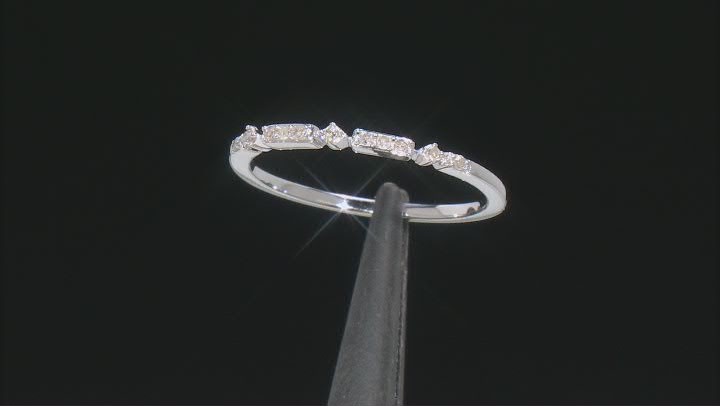 White Diamond Rhodium Over Sterling Silver Set Of 3 Rings 0.33ctw Video Thumbnail