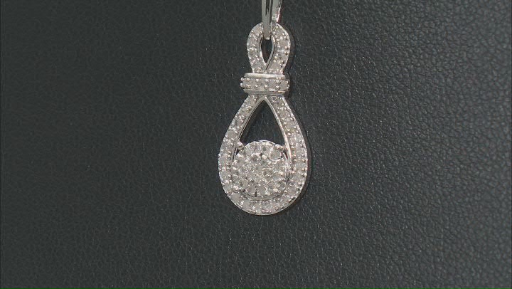 White Diamond Rhodium Over Sterling Silver Pendant With 18" Cable Chain 0.25ctw Video Thumbnail