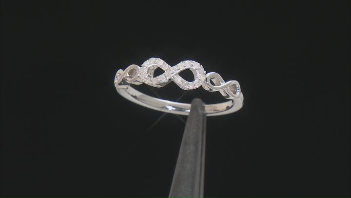 White Diamond Rhodium Over Sterling Silver Infinity Band Ring 0.10ctw Video Thumbnail
