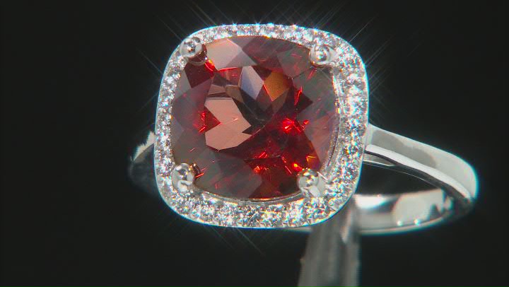Red Labradorite Rhodium Over Sterling Silver Ring 3.24ctw Video Thumbnail