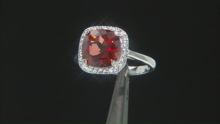 Red Labradorite Rhodium Over Sterling Silver Ring 3.24ctw Video Thumbnail