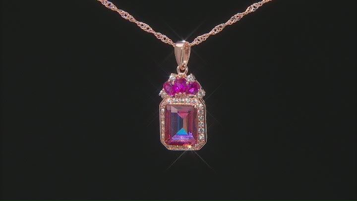 Pink Quartz 18k Rose Gold Over Sterling Silver Pendant With Chain 3.40ctw Video Thumbnail