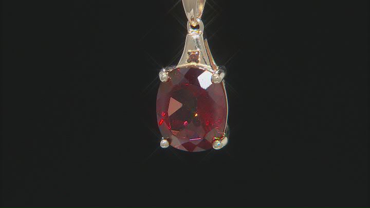 Red Labradorite 18k Yellow Gold Over Sterling Silver Pendant with Chain 3.03ctw Video Thumbnail
