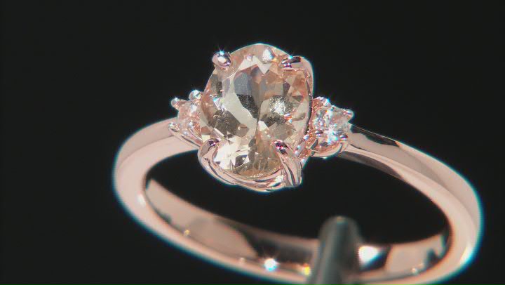 Peach Morganite 18k Rose Gold Over Sterling Silver Ring 1.04ctw Video Thumbnail