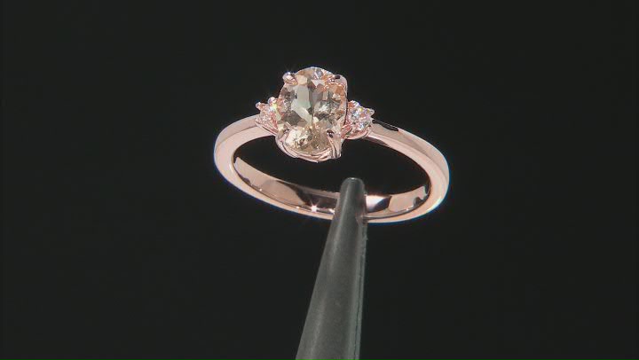 Peach Morganite 18k Rose Gold Over Sterling Silver Ring 1.04ctw Video Thumbnail