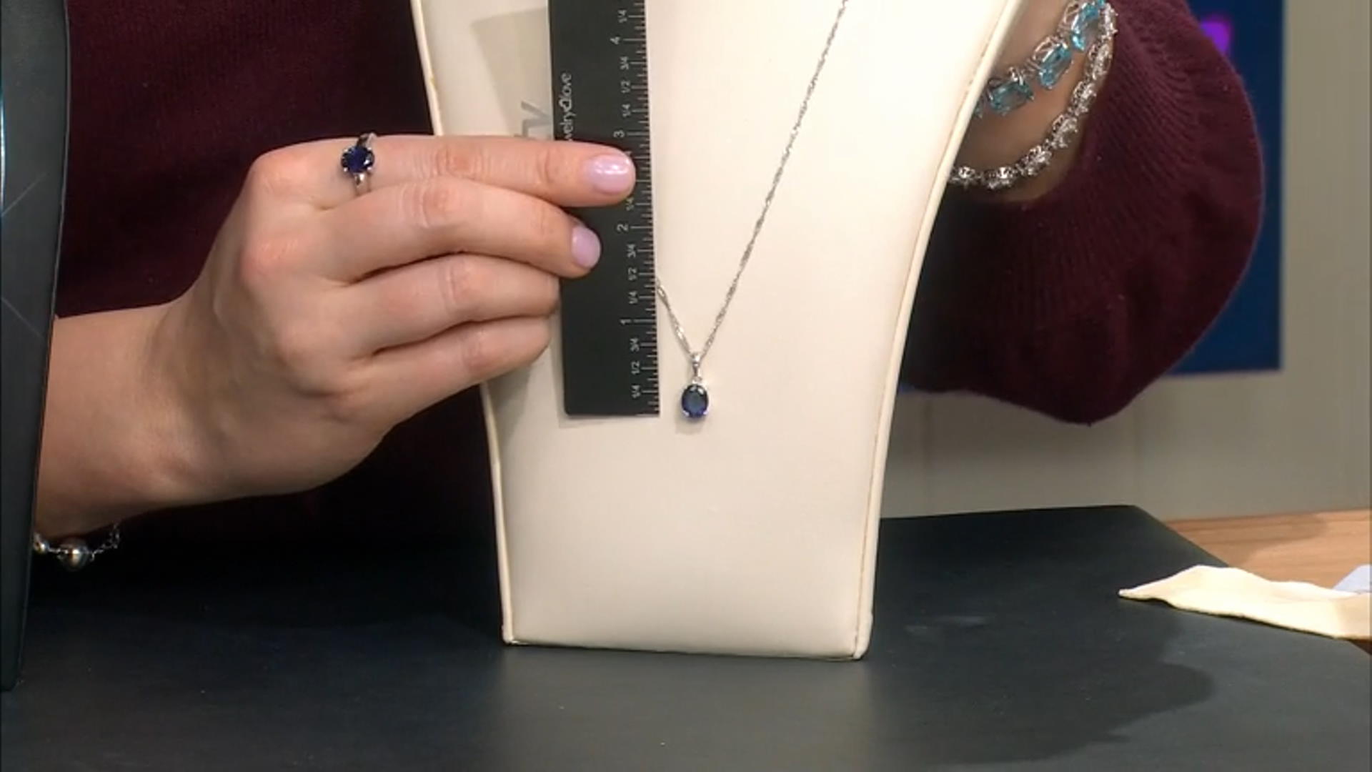Blue Iolite Rhodium Over Sterling Silver Solitaire Pendant With Chain 1.21ct Video Thumbnail