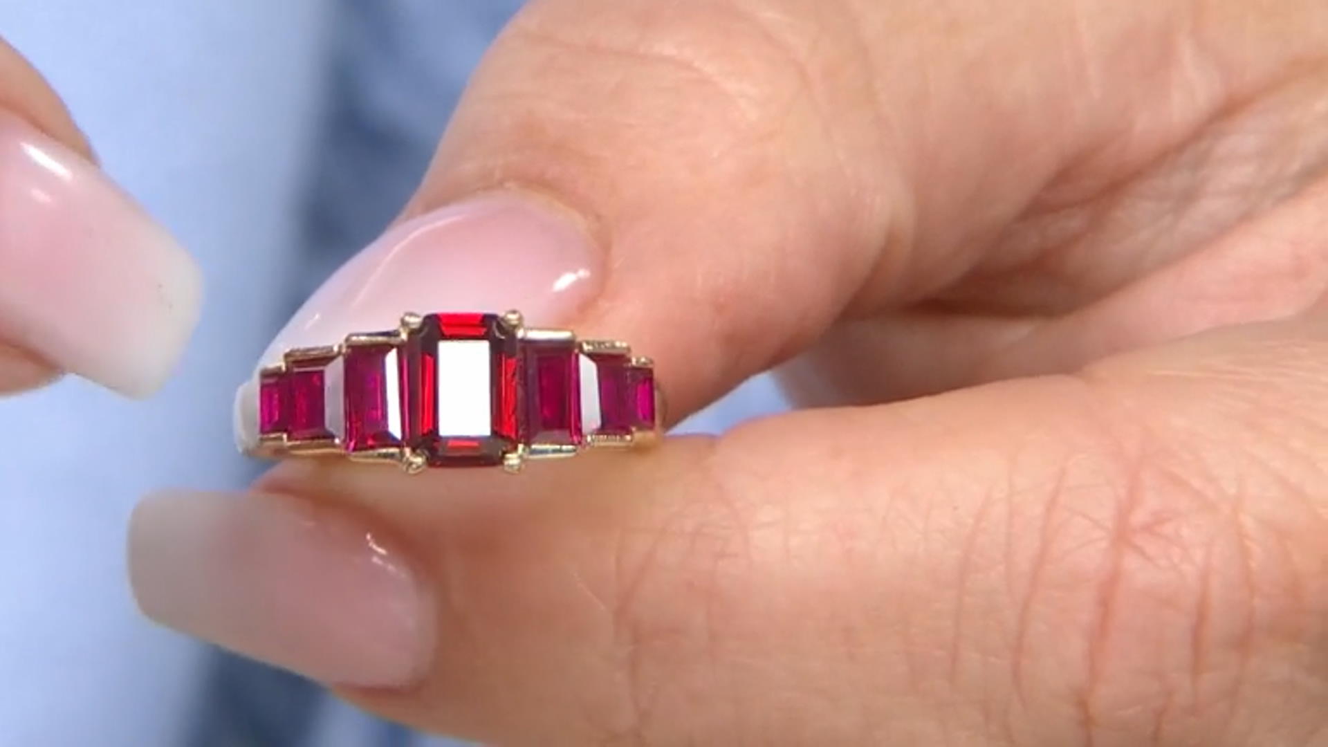 Red Lab Created Ruby 18K Yellow Gold Over Sterling Silver Ring 2.13ctw Video Thumbnail