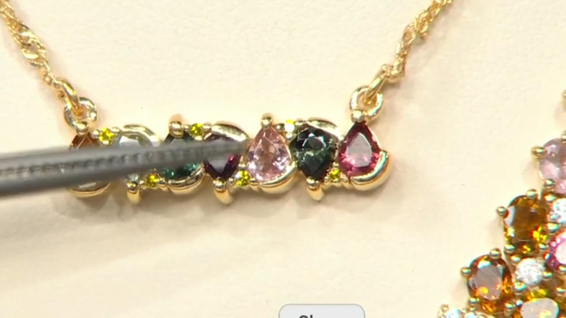 Multi Tourmaline And Yellow Diamond 18k Yellow Gold Over Sterling Silver Necklace 1.03ctw
