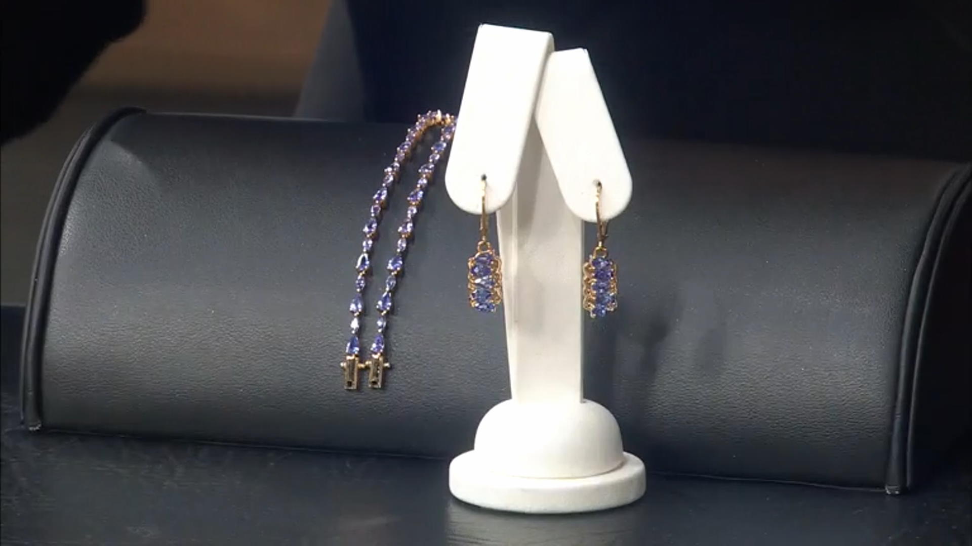 Blue Tanzanite 18k Yellow Gold Over Sterling Silver Dangle Earrings 1.96ctw Video Thumbnail
